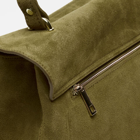 Bolso De Mano De Ante, Verde Bolso De Mano De Ante, Verde